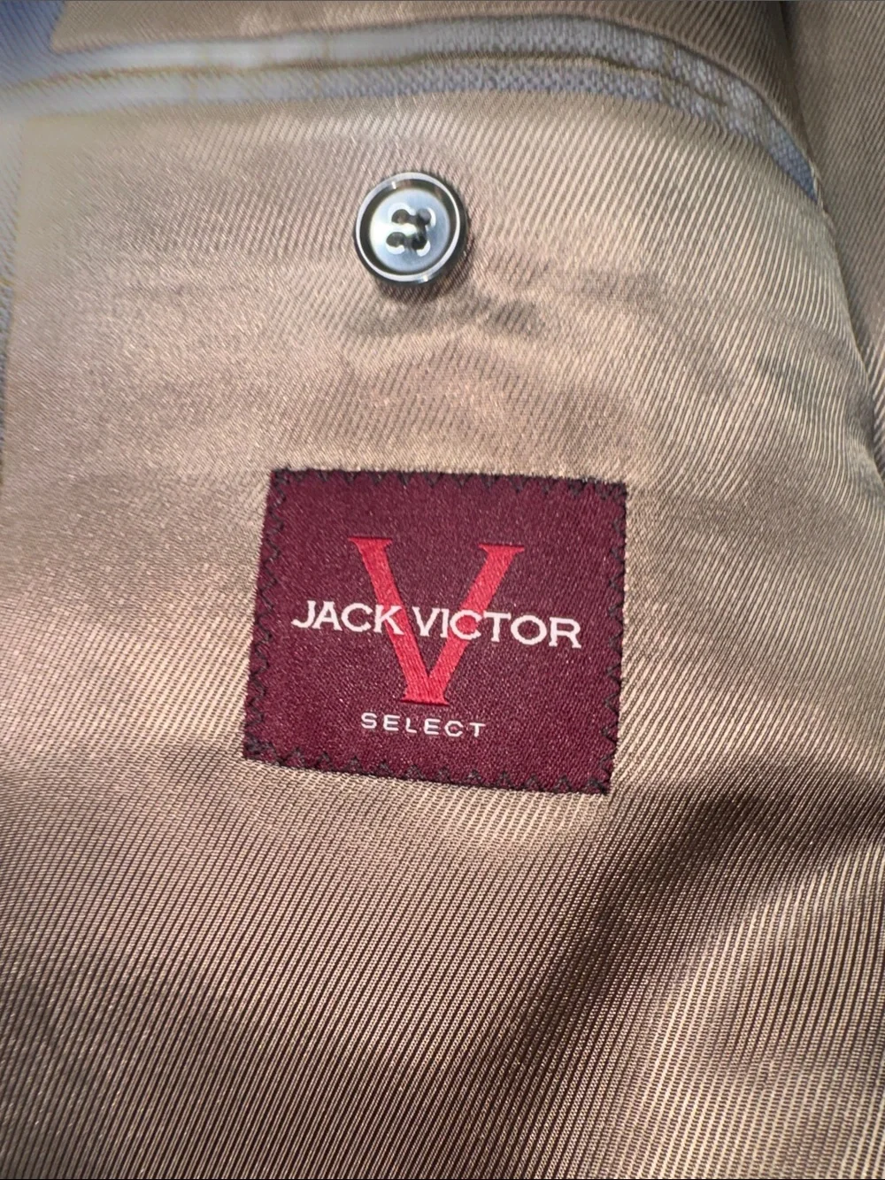 Jack Victor Blue Sport Coat with Tan Windowpane